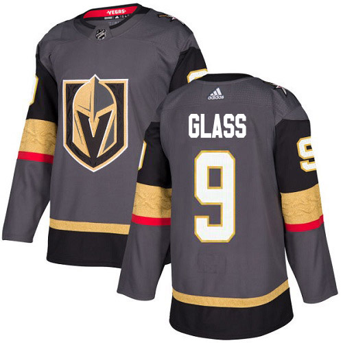 Men Adidas Golden Knights #9 Cody Glass Grey Home Authentic Stitched NHL Jersey->more nhl jerseys->NHL Jersey